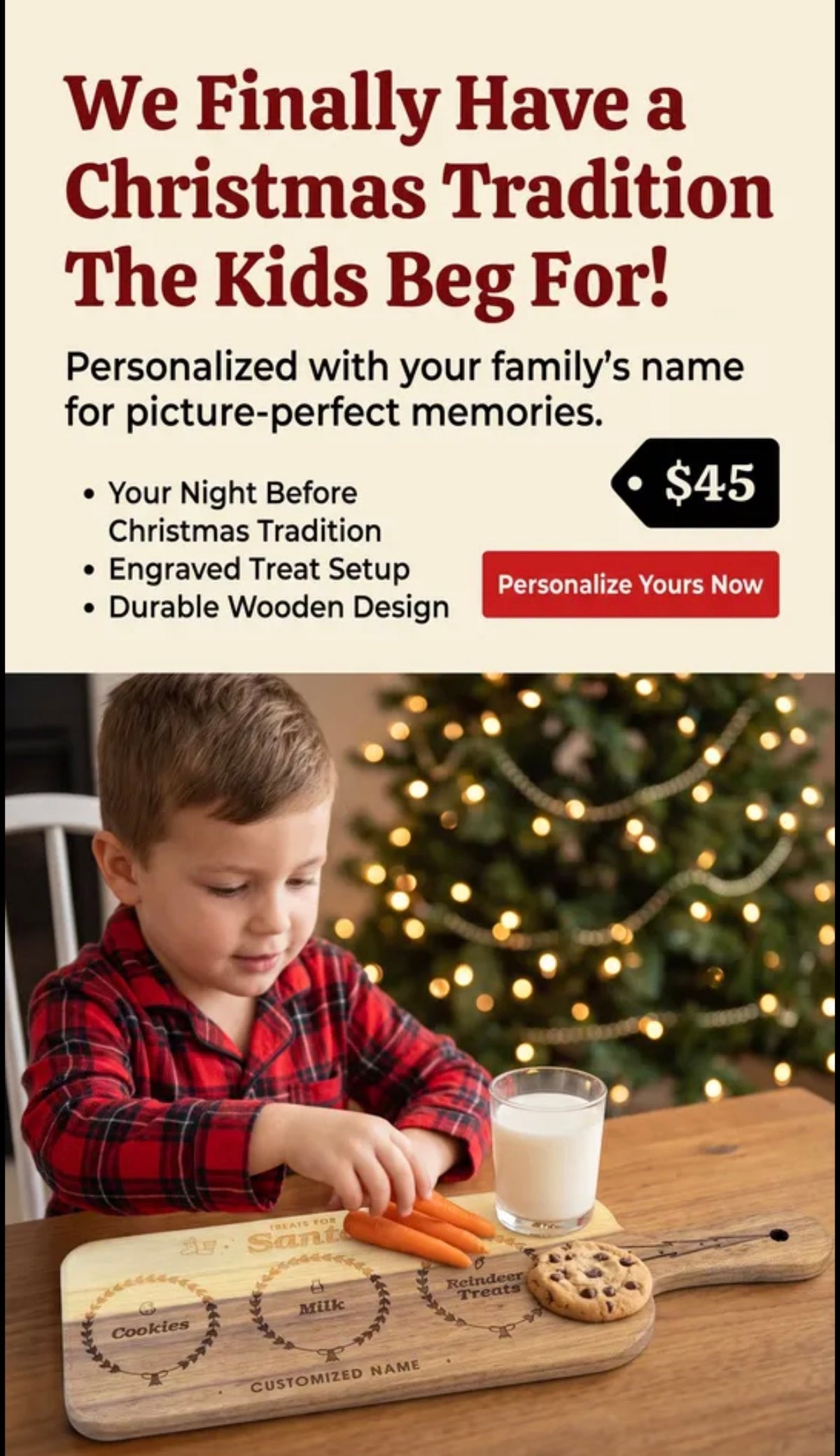 Santa Tray (Personalized up to 40 Characters)